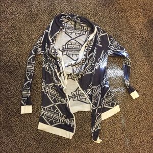 Aztec print cardigan